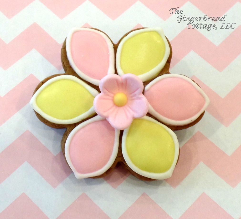 Mother's Day Pink & Yellow Daisy ~ 1 Cookie