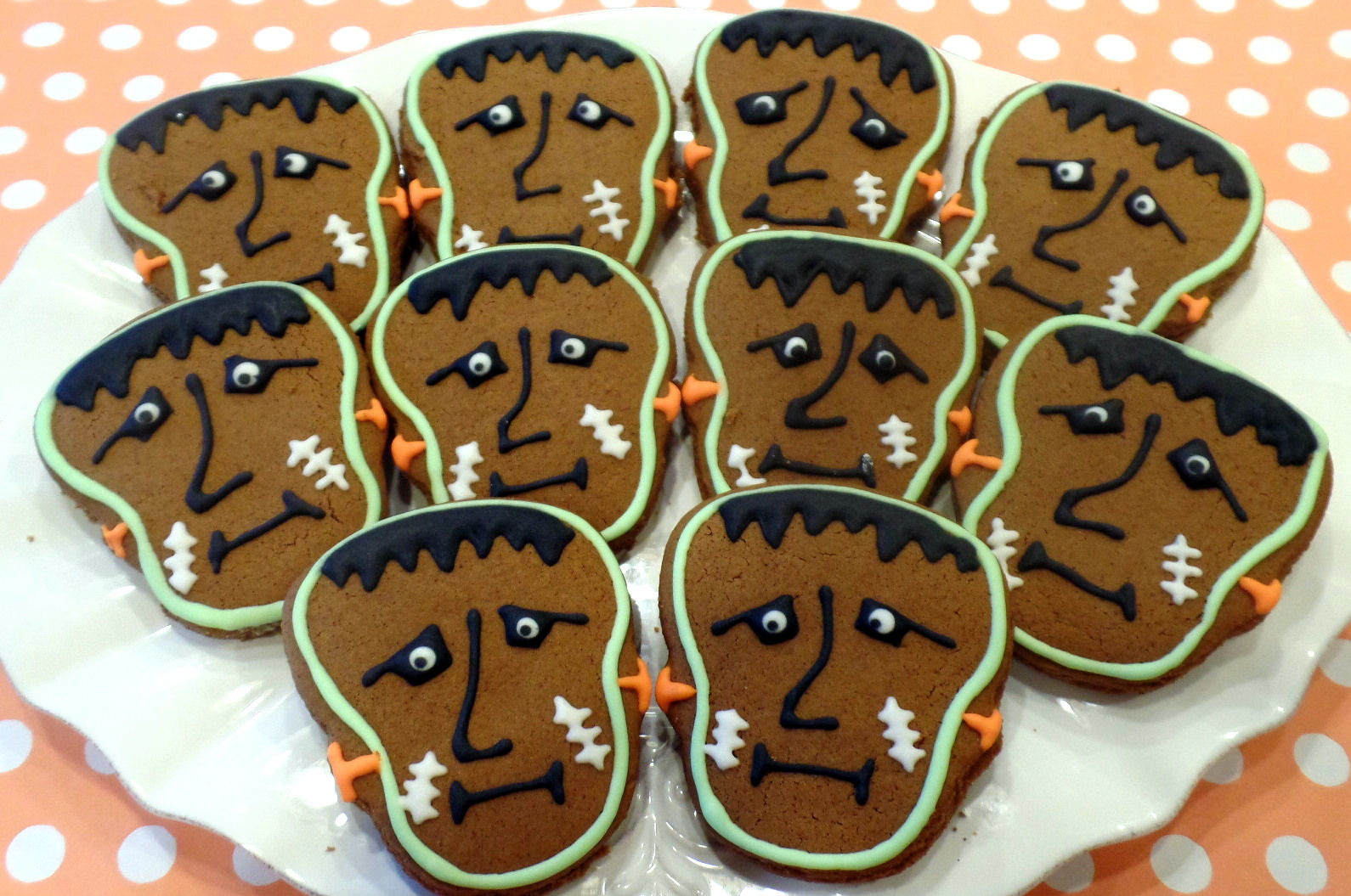 Halloween Frankenstein or Ghost Cookies - Dozen