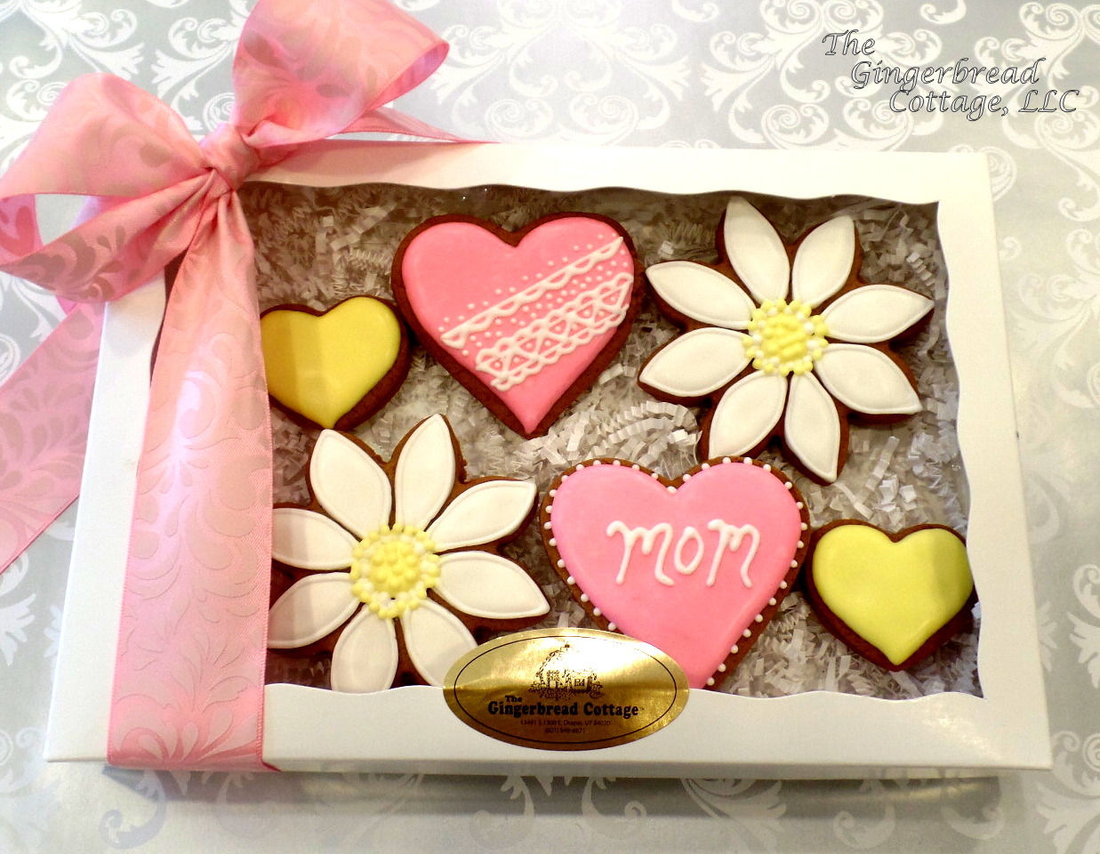 Mother's Day Daisy & Heart Cookie Gift ~ 6