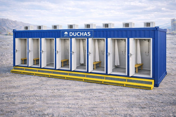 Ducha 8 - Módulos Separados 1,25m (frente) x 2,5m (fondo)