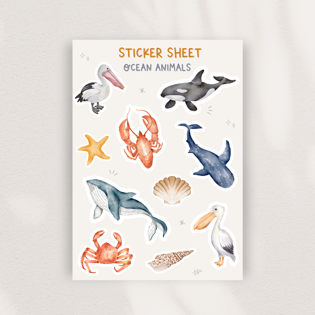 Ocean Animals Sticker Sheet