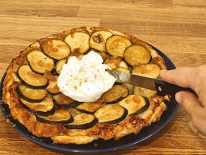 Tarte tatin courgettes burrata