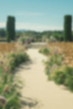 Curved wedding aisle ceremony design at Filoli Estate