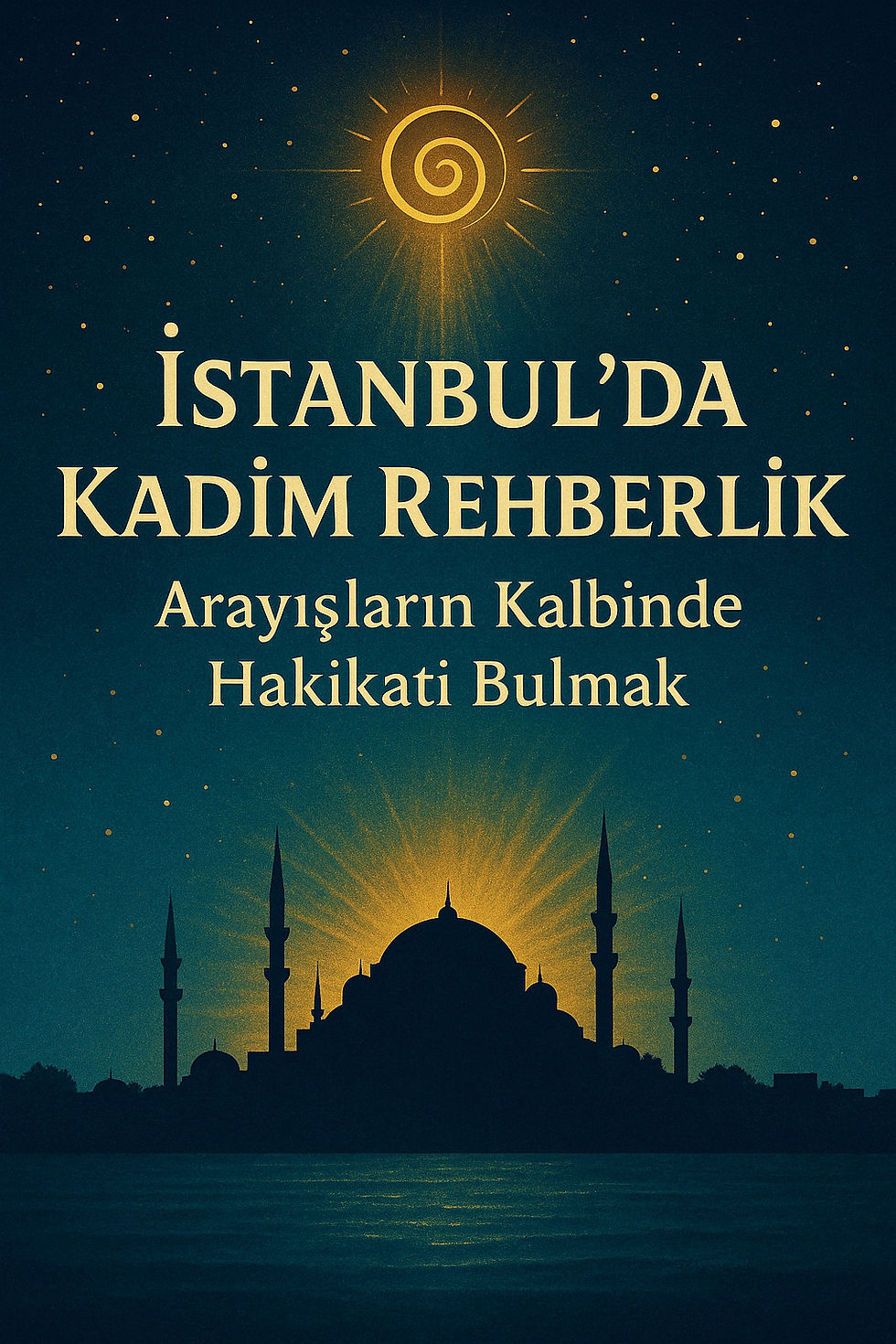 stanbul silueti üzerinde yükselen manevî ışık; Kadim Rehberlik ile içsel denge ve farkındalığa yolculuk.