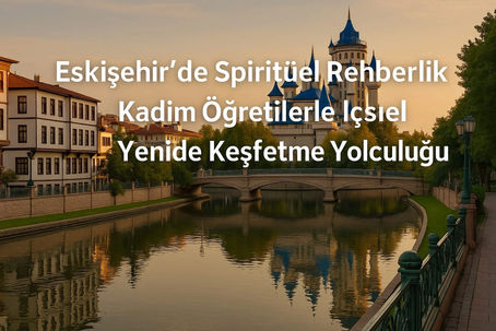 Eskişehir’de Spiritüel Rehberlik – Kadim öğretilerle içsel gücü yeniden keşfetme yolculuğunu simgeleyen Porsuk Çayı, tarihi Odunpazarı evleri ve şehrin mistik atmosferini yansıtan görsel.