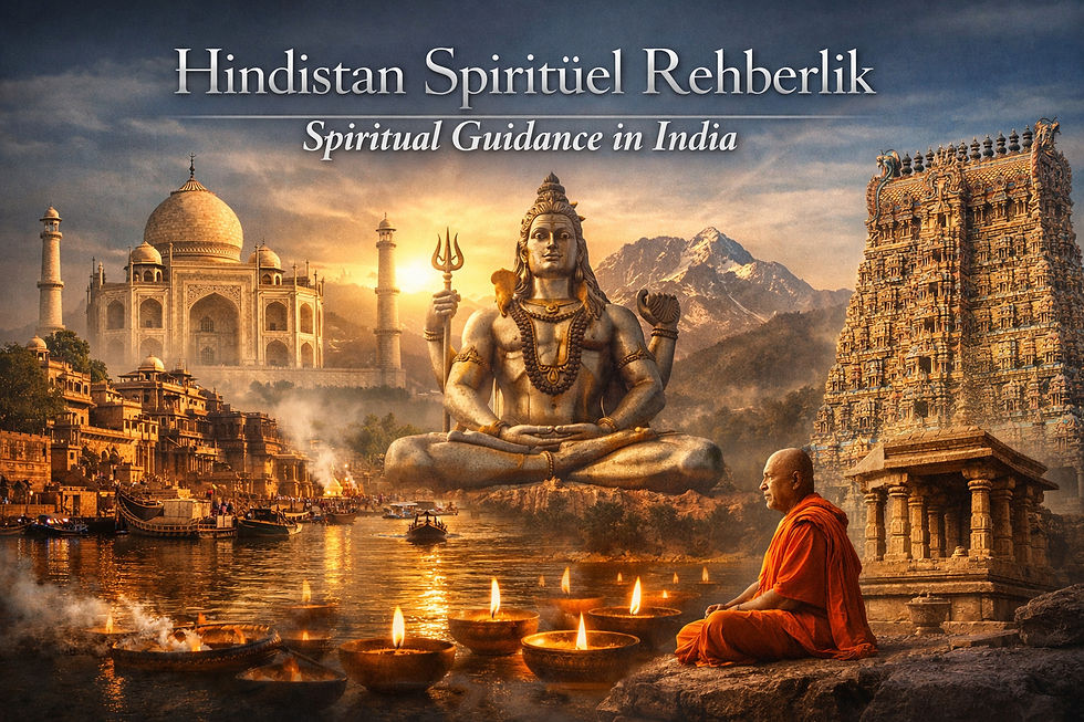 Single JPG cover image created as a collage featuring sacred rivers, ancient temples, and culturally significant cities of India. No illustrations or human figures are used; the visual is composed of real location imagery. The embedded text includes “Hindistan Spiritüel Rehberlik” and “Spiritual Guidance in India”. Optimized for web use, blog cover display, and global spiritual guidance content.  Hindistan’a ait kutsal nehirler, kadim tapınaklar ve önemli şehirlerden oluşan tek JPG kolaj kapak görselidir. İllüstrasyon ve insan figürü kullanılmamıştır. Görselin içinde “Hindistan Spiritüel Rehberlik” ve “Spiritual Guidance in India” yazıları yer almakta olup web uyumlu ve blog kapak alanına uygun şekilde hazırlanmıştır.