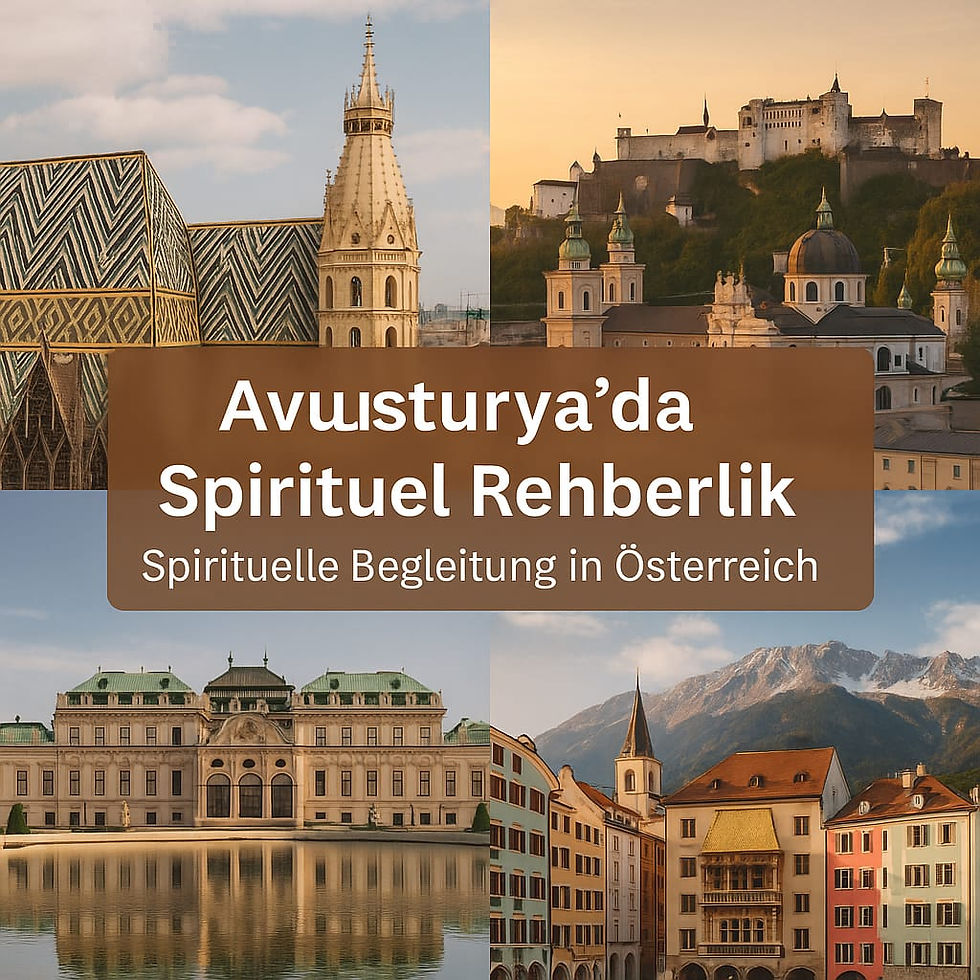 Avusturya genelinde sunulan spiritüel rehberlik yaklaşımını yansıtan Kadim Rehberlik kapak görseli. Titelbild von Kadim Rehberlik zur Darstellung spiritueller Begleitung in Österreich.