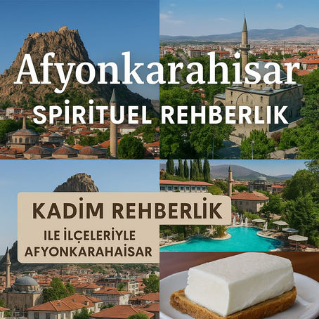 Afyonkarahisar spiritüel rehberlik hizmeti, enerji dengeleme, ruhsal destek ve ilçelerde profesyonel danışmanlık sunan Kadim Rehberlik kapak görseli.