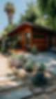 Los Angeles ADU garage conversion in a backyard with new windows and drought tolerant landscaping