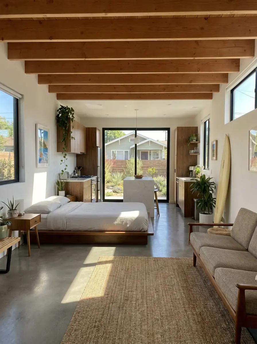 Finished Los Angeles ADU interior studio unit