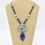 Thumbnail: Victorian Sterling Lapis Pendant Herkimer Diamond/Lapis Beaded Necklace