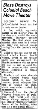 The Mayfair Theatre Fire, 1972