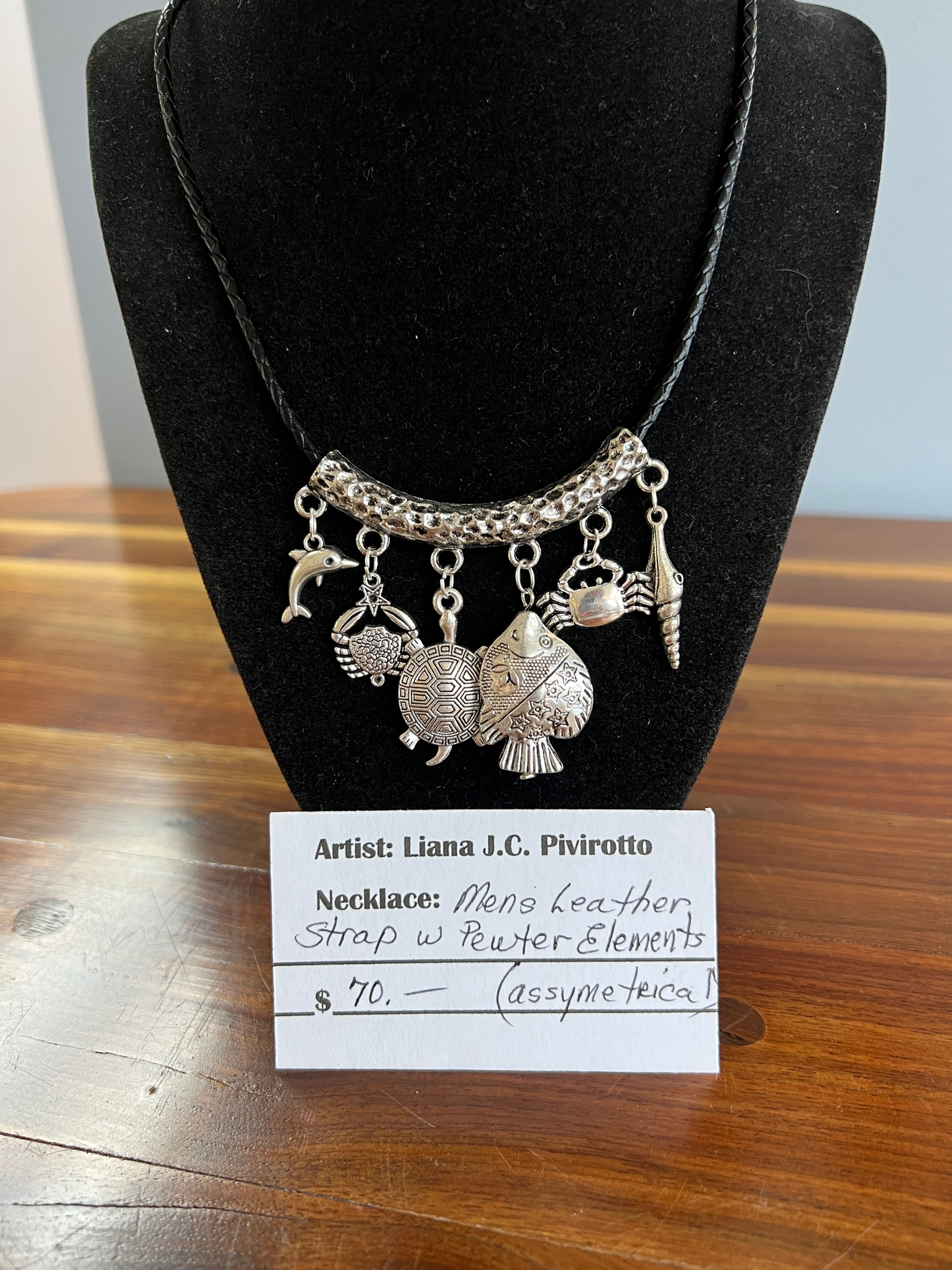 Men's Leather Strap with Pewter Elements