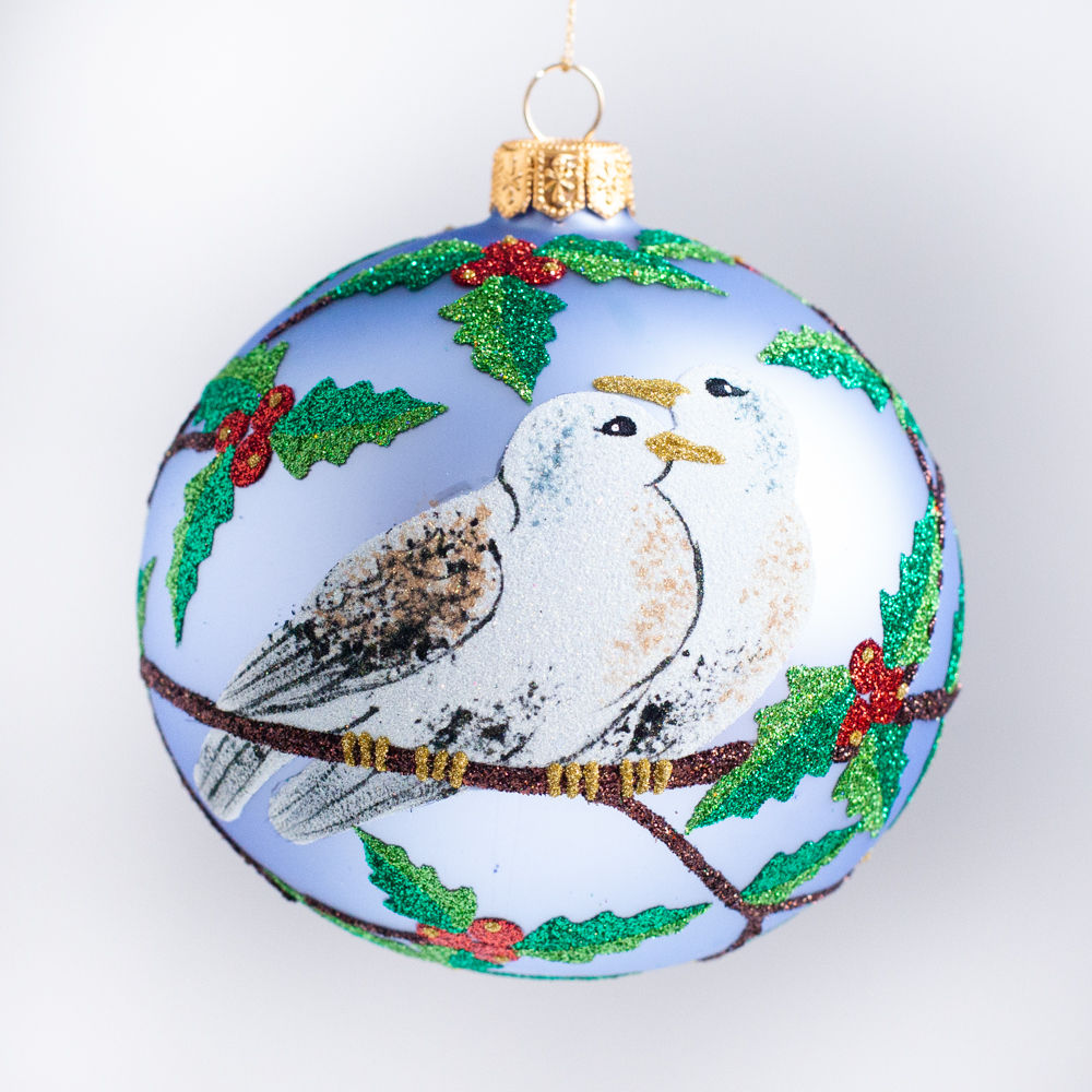 #2155 - Thomas Glenn "Two Turtle Doves" Ball Christmas Ornament