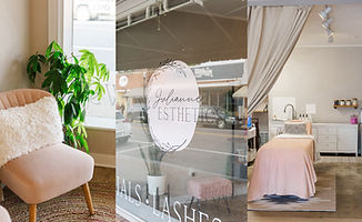 Julianne Esthetics salon interior and treatment room.