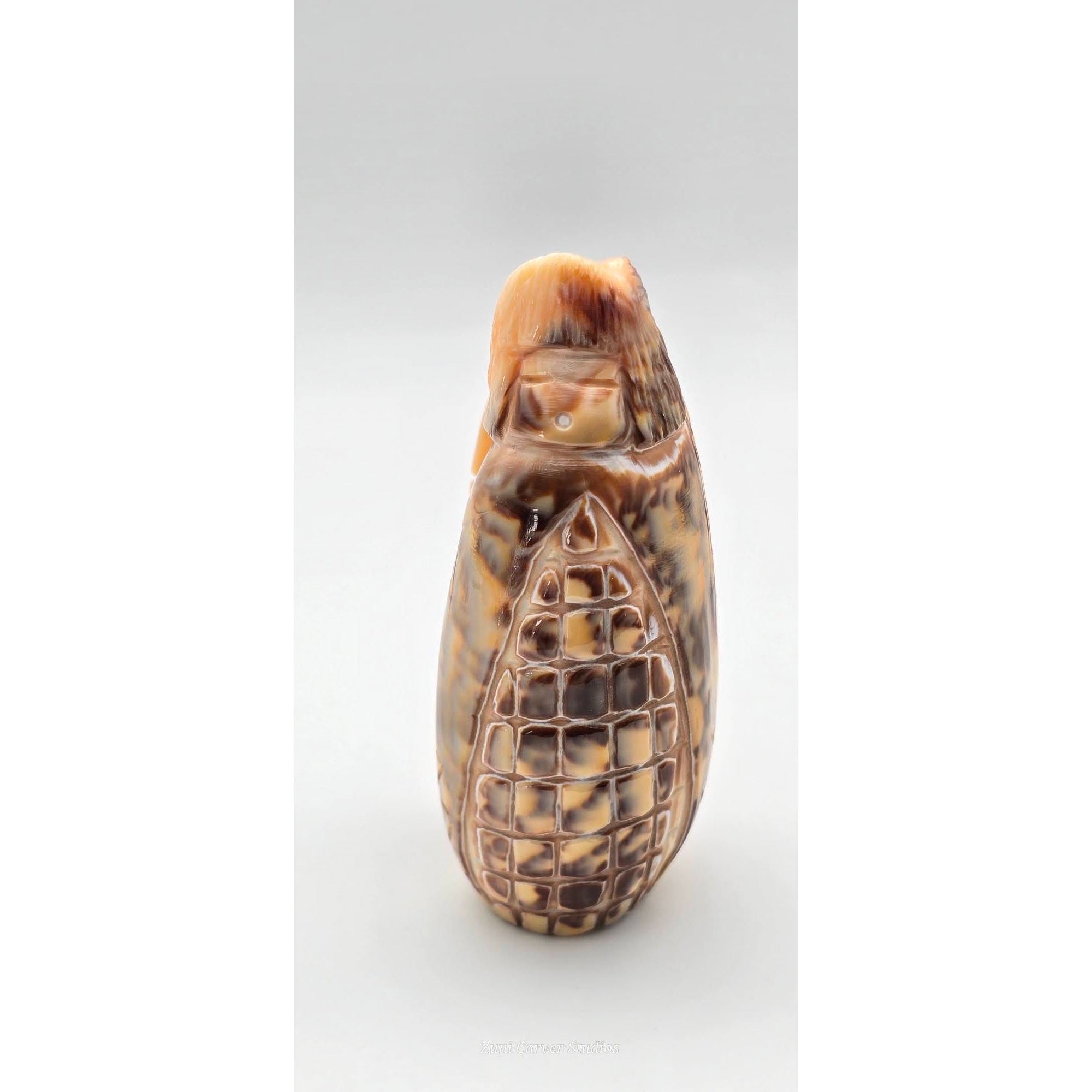 Old Style Corn Maiden Carving – Olive Shell