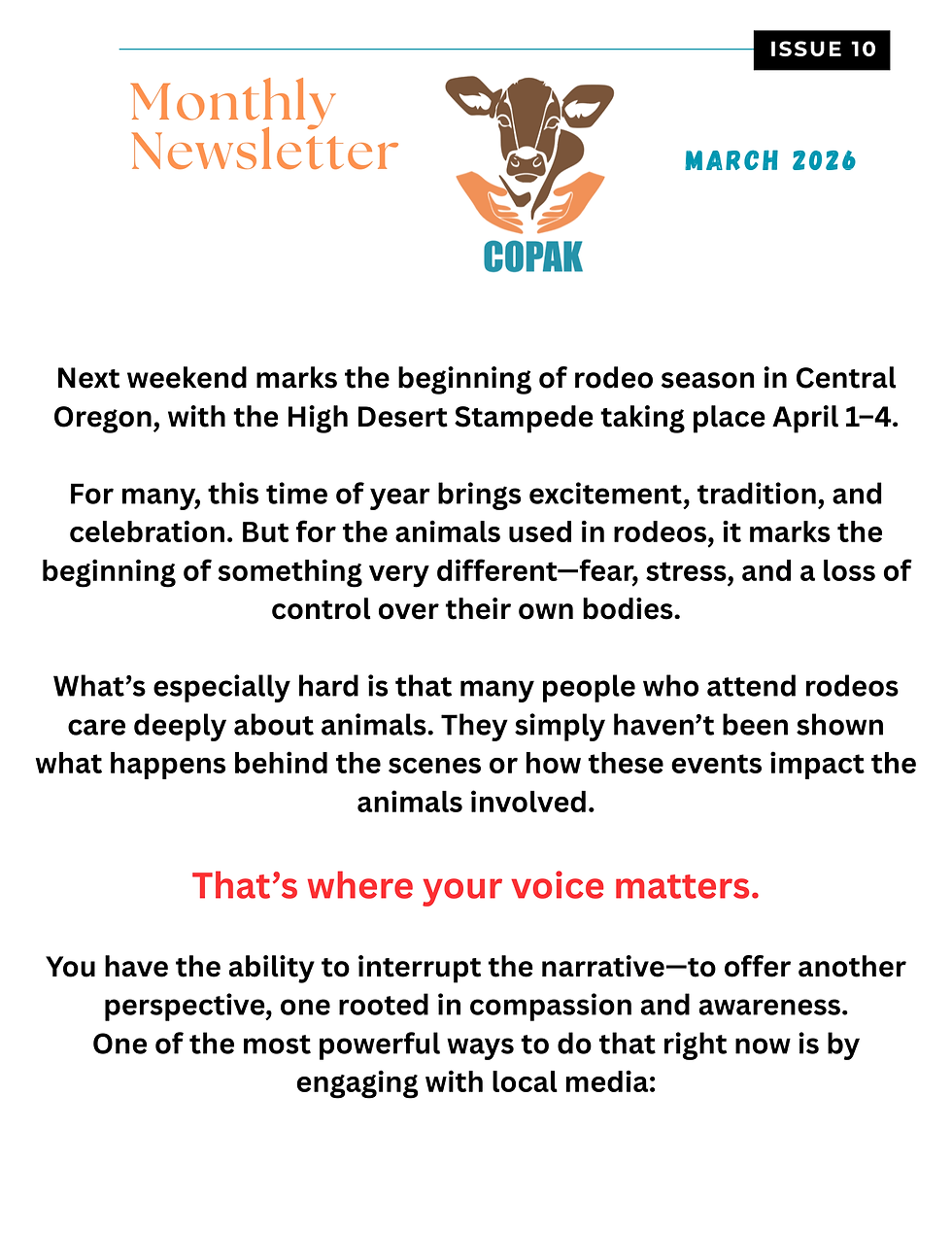 March 2026 Newsletter