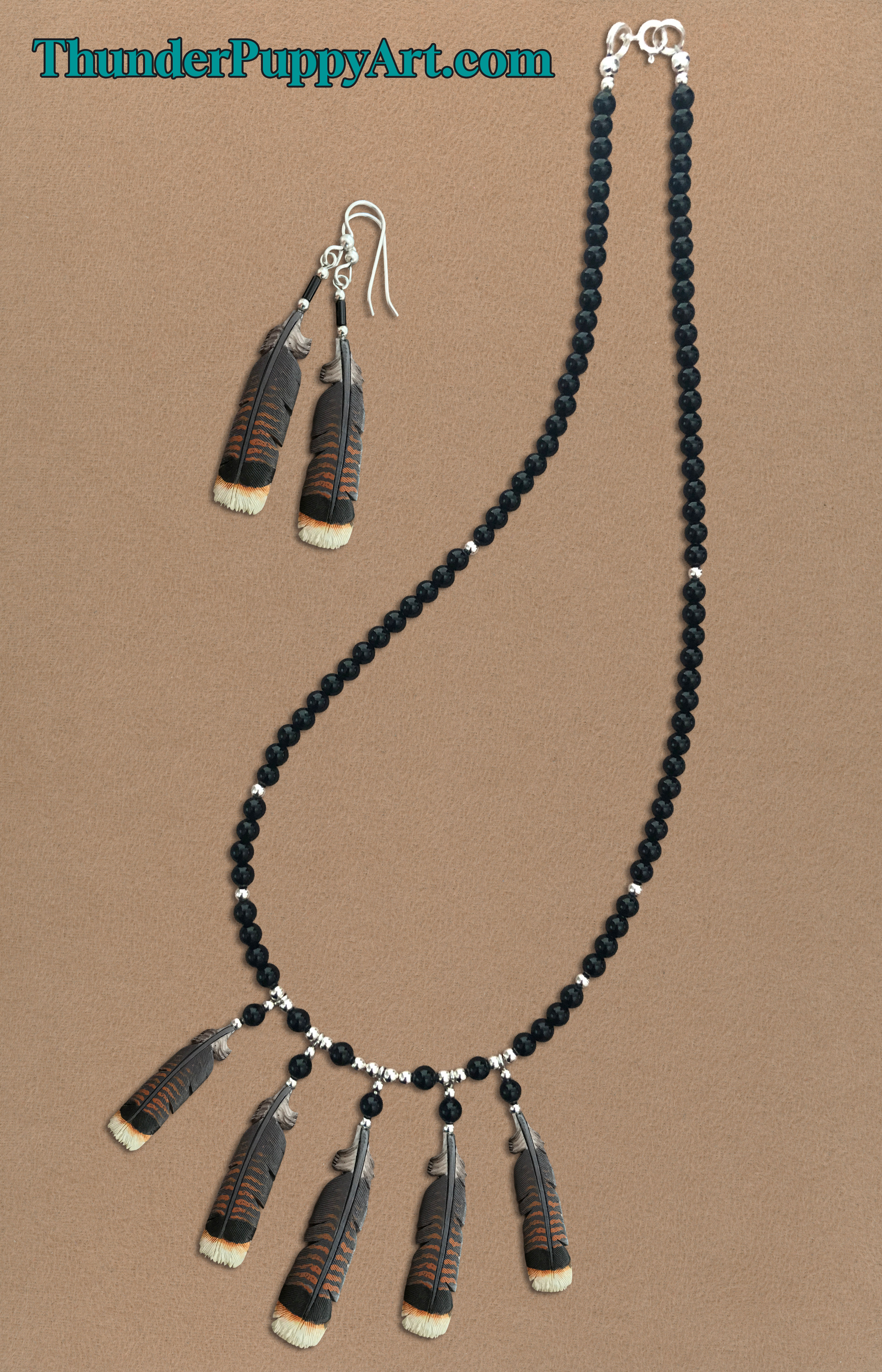 Wild Turkey Tail Feather Bone Feather Necklace or Hatpin