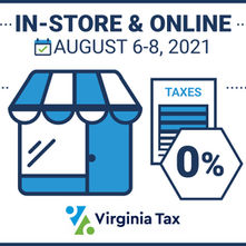 Virginia's 3-Day Sales Tax Holiday | August 6 - 8, 2021