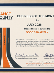 Orange County Chamber of Commerce Business of the Month for July 2026! 