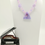 Thumbnail: SPARKLING Pink and Amethyst Crystal Dichroic Glass Pendant Necklace