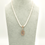 Thumbnail: Elegant Long Fresh Water Pearl Necklace with Hand Crafted Bronze Pendant