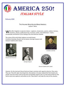 America 250 Italian Style February 2026