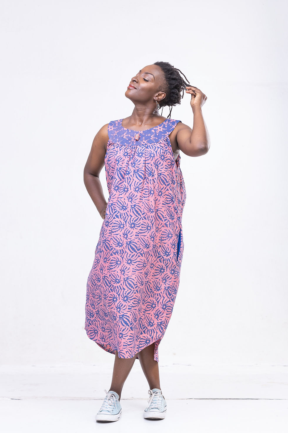 Thumbnail: Owusua midi peasant dress