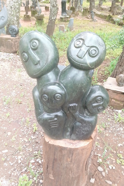 Family Opal Stone Sculpture
