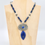 Thumbnail: Victorian Sterling Lapis Pendant Herkimer Diamond/Lapis Beaded Necklace