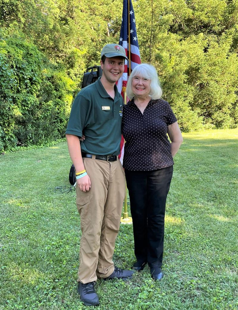 Danny Brennan and Jane Connor on the grounds at Chatham Manor in Fredericksburg, VA.