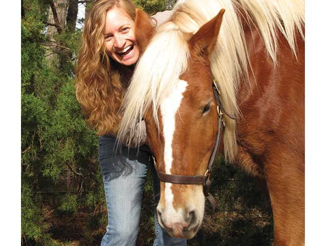 Cathy and her beloved horse, Dennis the Menace, an 11-year-old Haflinger Gelding.