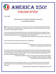 America 250 Italian Style June 2026