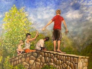 DeniseDenecke_GoneFishing_30x24_framed oil_$350.jpg