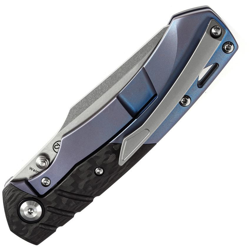 Thumbnail: Kansept 1051A2 Weim Stonewashed Framelock Knife Blue Handles