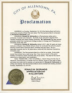 Allentown Mayor Ray O'Connell Proclamation