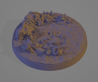 Miniature : Terrain 3D modeling with rocks and dirt, PROXY SPYDER HUNTER ORRUS, printed online.