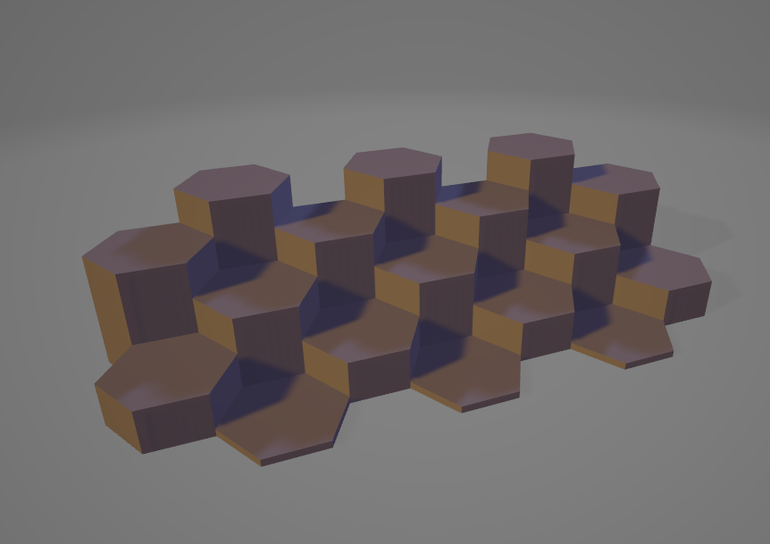 Structure géométrique marron en forme d'hexagones, modèle 3D, PRINTED ONLINE.