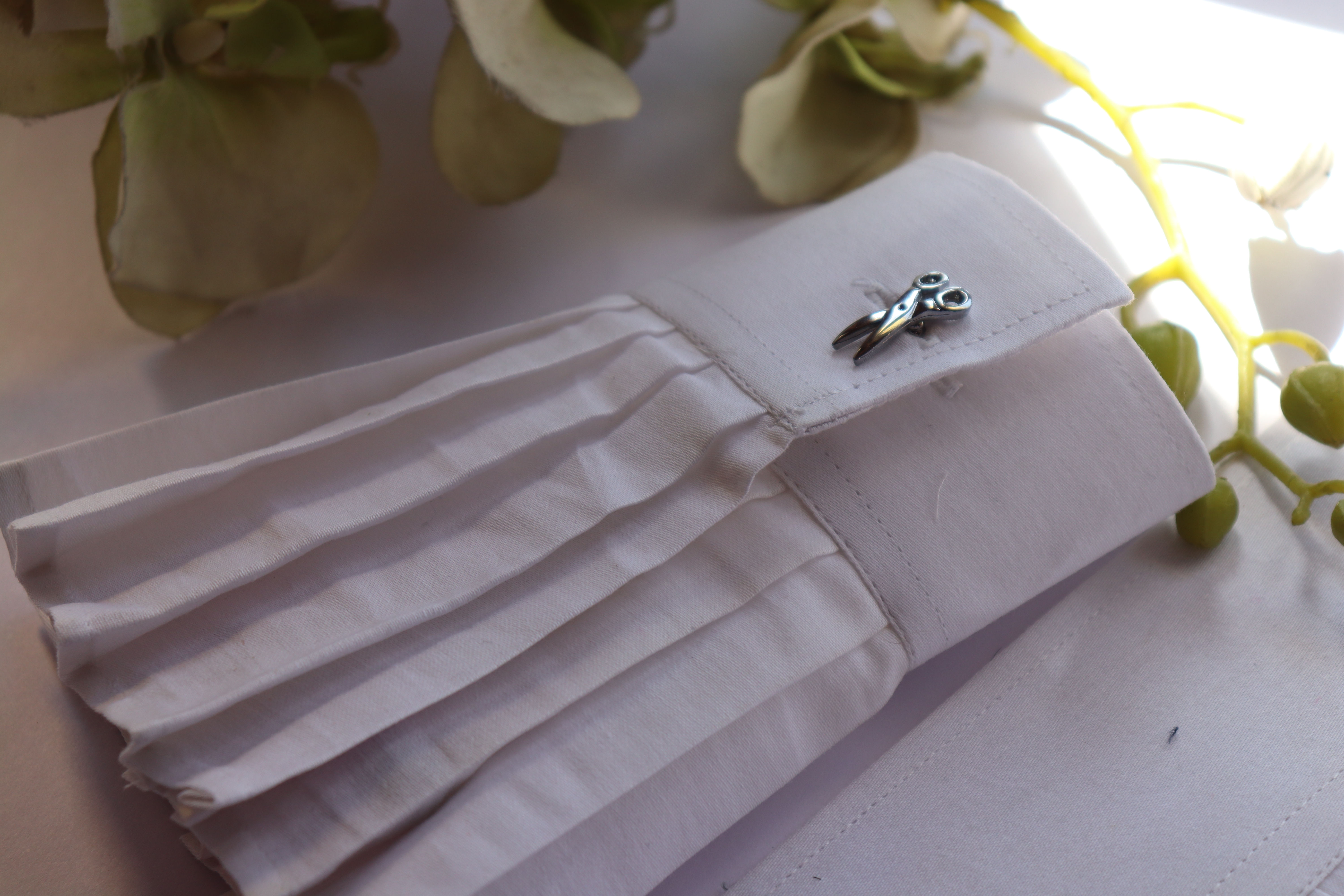 White Pleated French Cuffs
