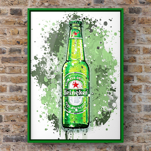 Beer bottle wall art Heineken Funky Kestrel