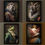 Thumbnail: Set of 4 vintage animal prints