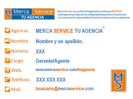 ANVERSO DE LA TARJETA OFICIAL DE MERCA SERVICE
