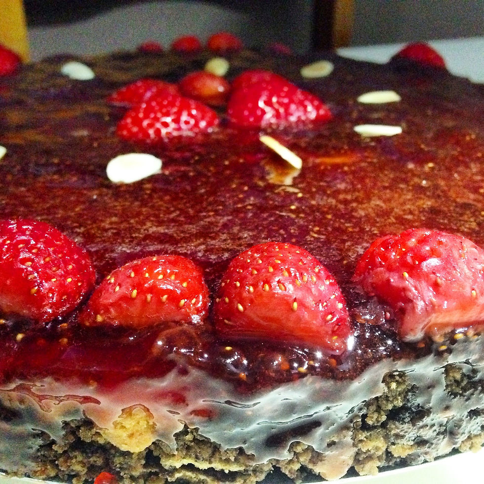 Cheesecake com geléia de morango e ricota