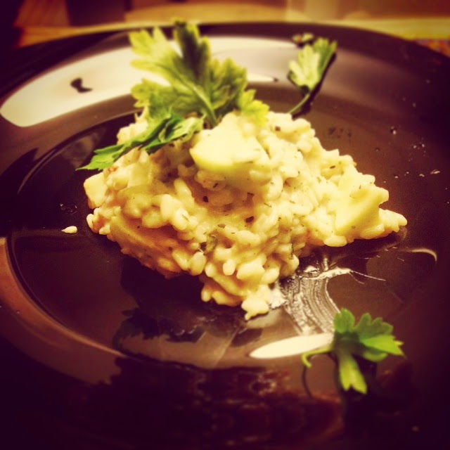 Risotto de maçã verde