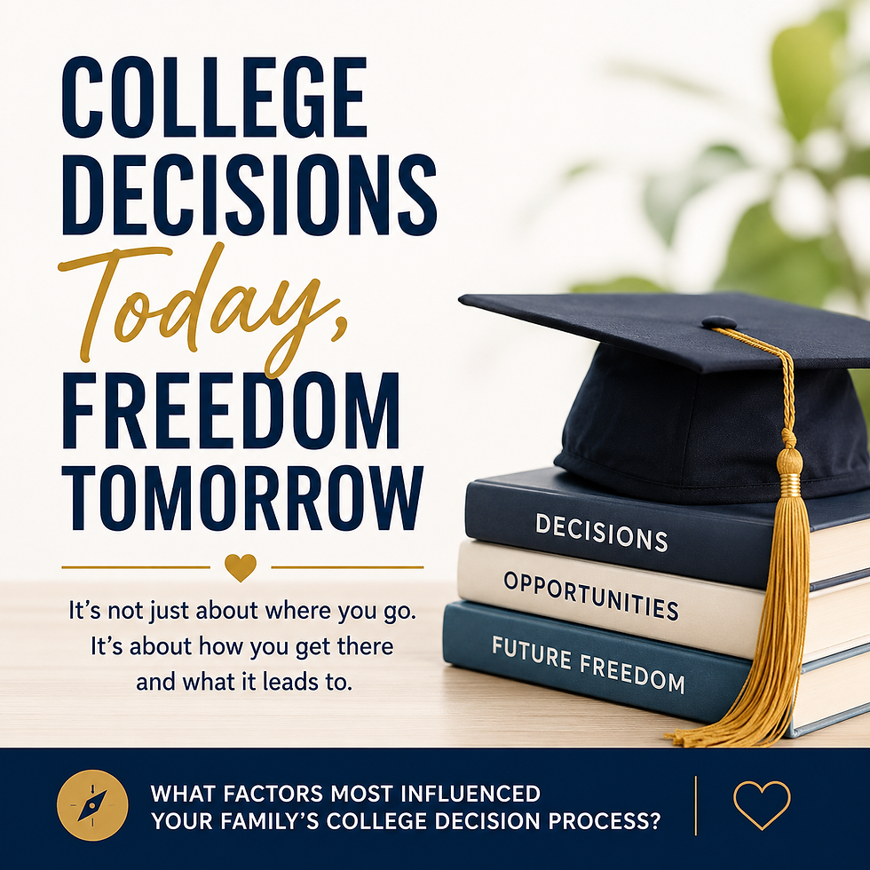 College Decisions Today, Freedom Tomorrow