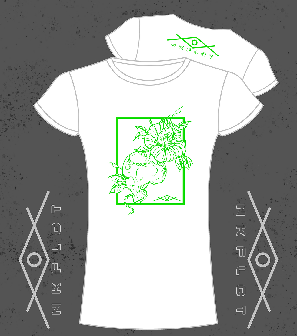 Thumbnail: "NKFLCT Skull" (WHITE) Graphic Tee - Ladies