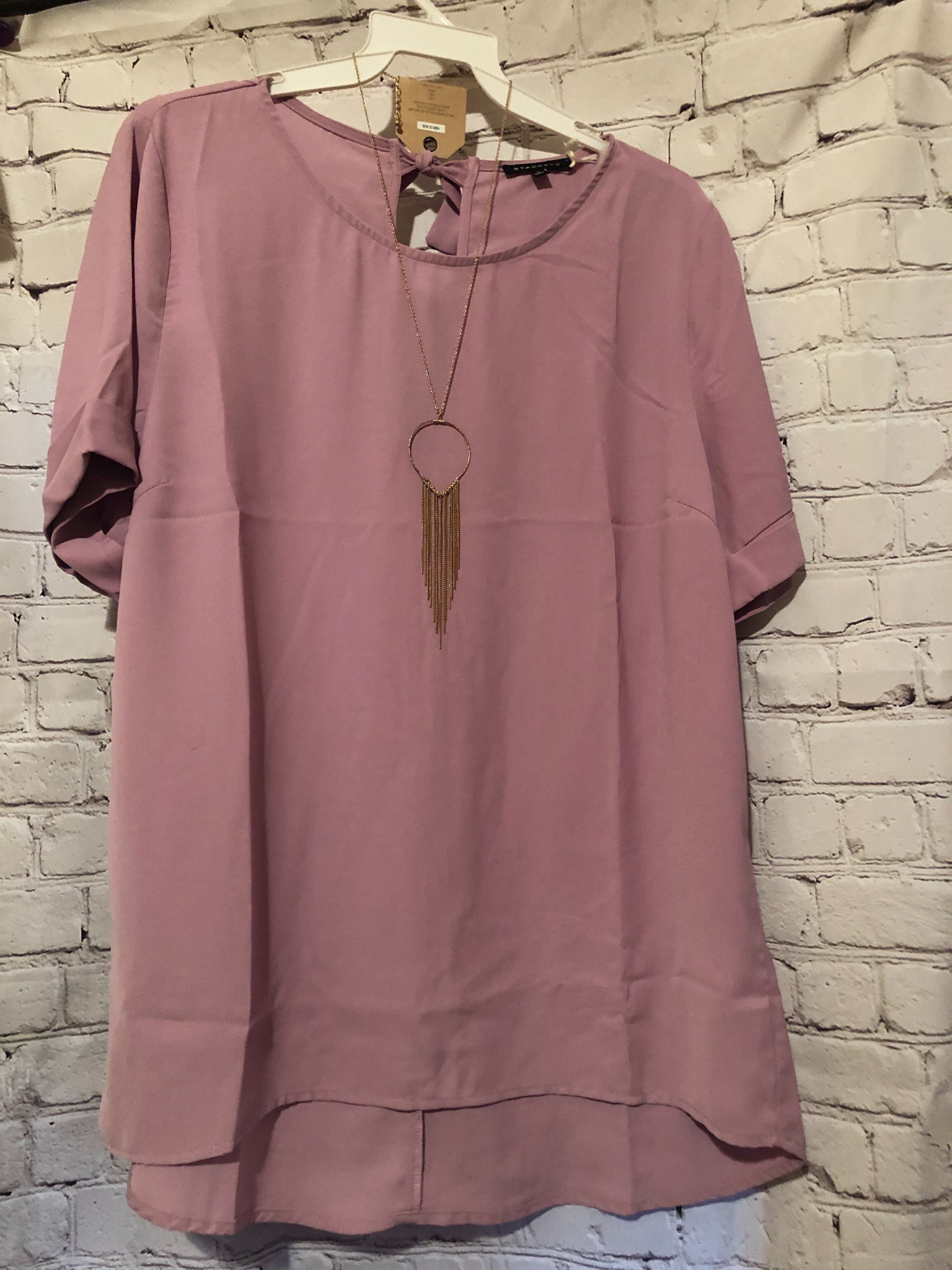 Lavender tie back blouse 