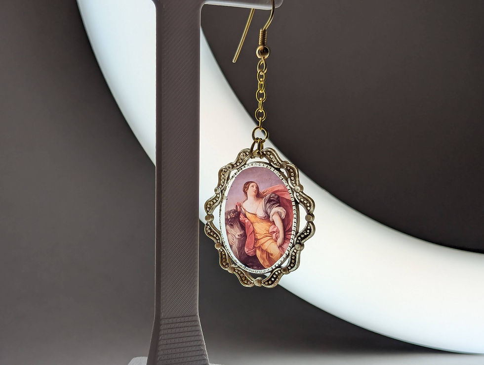 Art Slide Earrings - Ribbon Frame