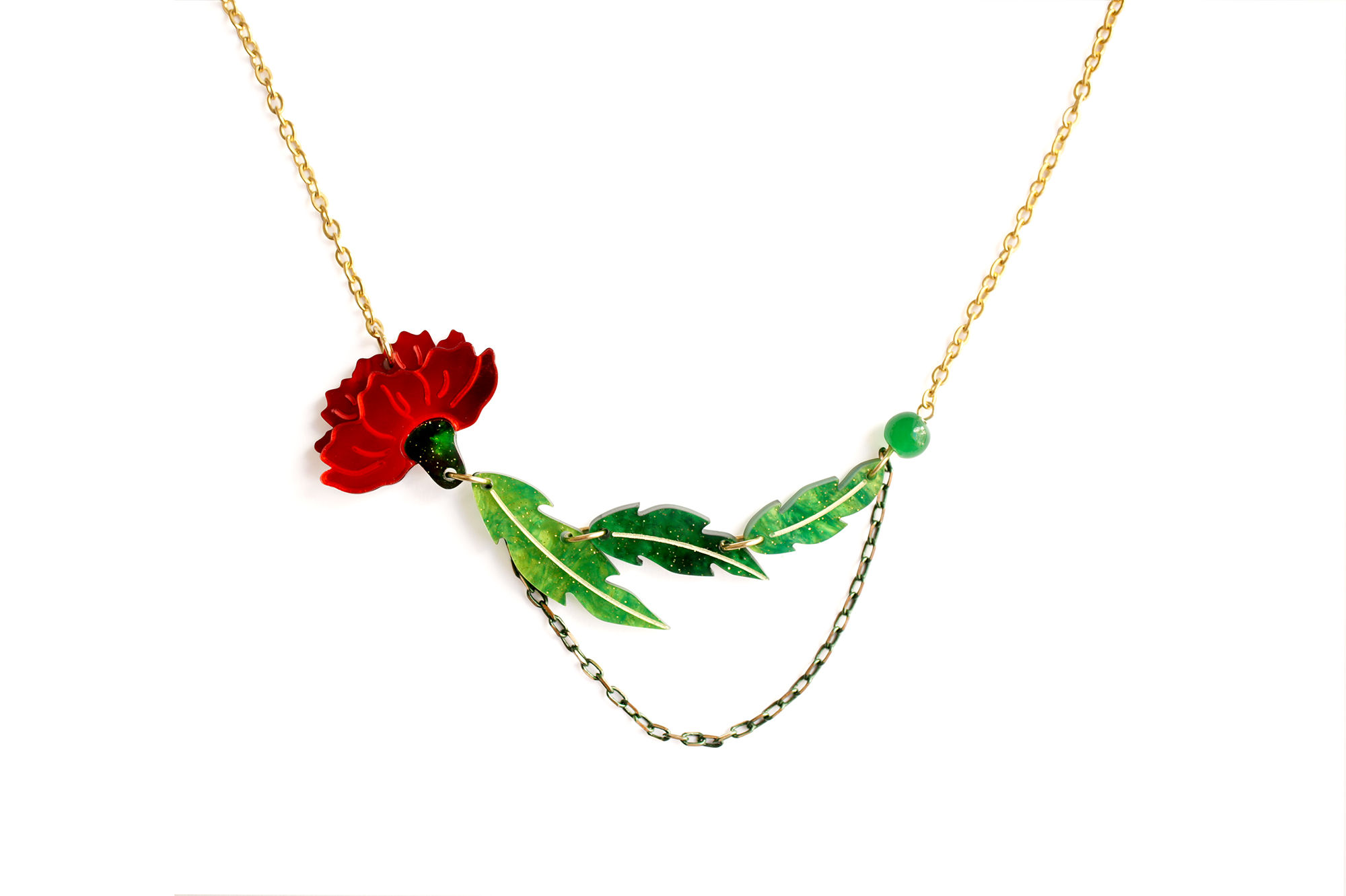 Red Carnation Necklace