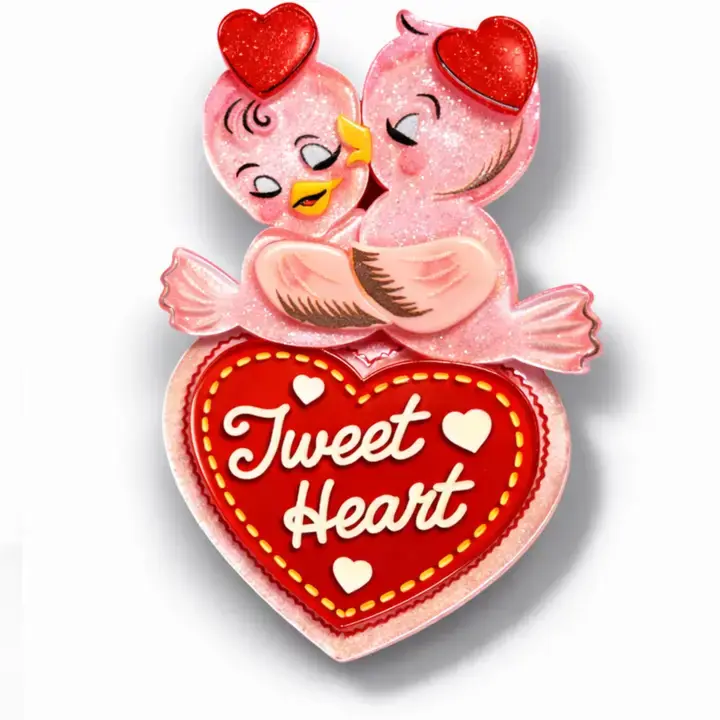 Tweet Heart Brooch by 50s Vintage Dame x Lipstick and Chrome